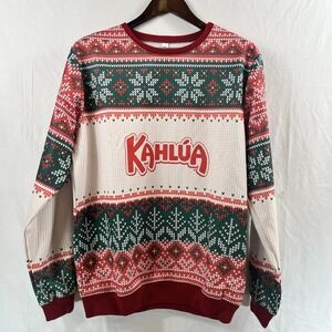 Kahlua Ugly Christmas Sweater Sweatshirt Med Fair Isle Red Green Party Pullover